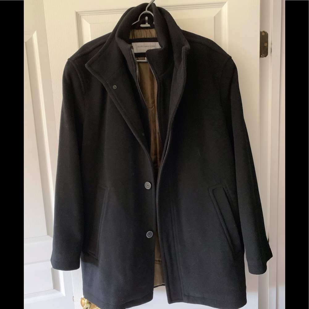 Marc New York Men’s Car Coat with Knit Inset